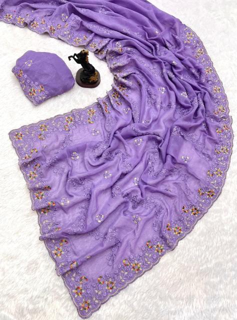 Vastrangan floral embroidery best retail saree shop in surat 